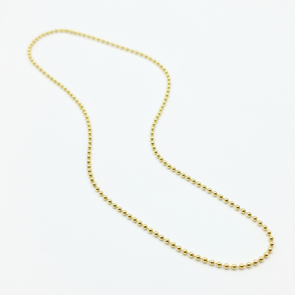 150CP. 14k Solid Yellow Gold Bead Chain