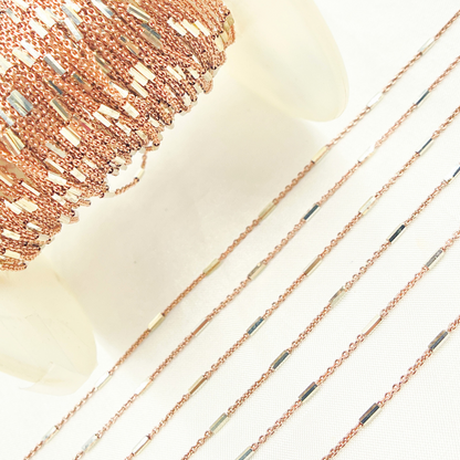 Rose Gold Plated Sterling Silver Satellite Tube Chain