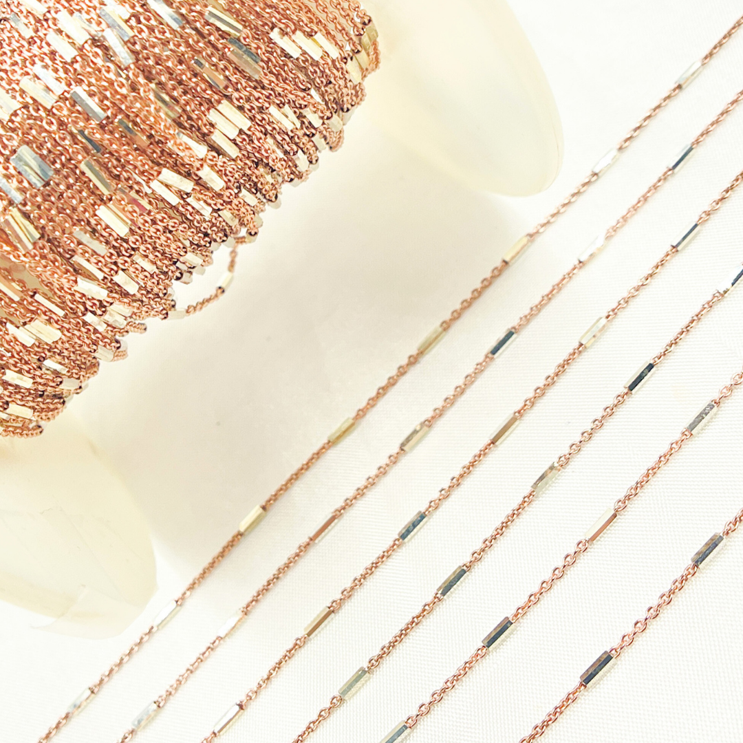 Rose Gold Plated 925 Sterling Silver Satellite Tube Chain. Z9RGS