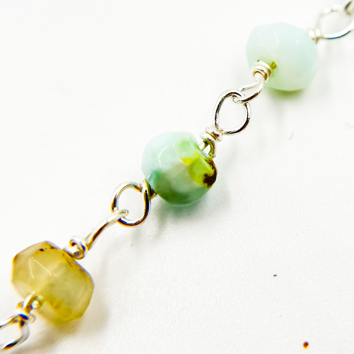 Peruvian Opal Sterling Silver Wire Chain