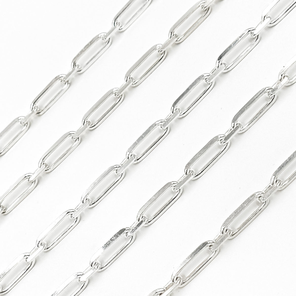 Sterling Silver Diamond Cut Paperclip Chain