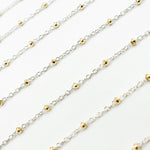 Load image into Gallery viewer, XM/S1322E/11G/SP. Sterling Silver Cable Chain with 14K Gold Filled Beads – Mixed Metal Design