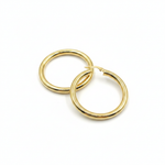 Load image into Gallery viewer, GER163. 14K Solid Gold Hollow Smooth Hoop