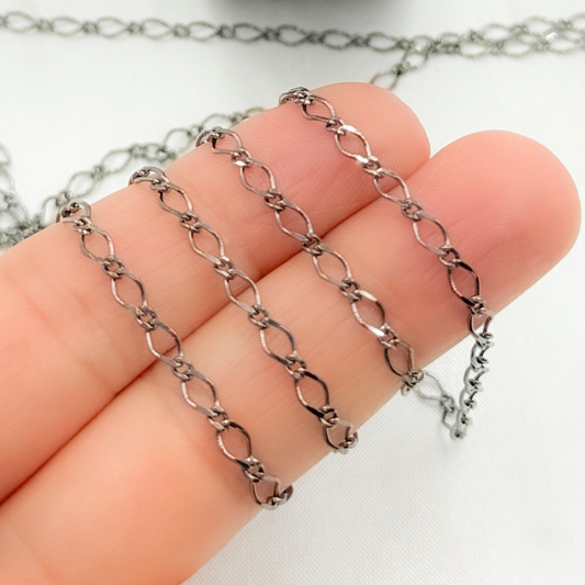 V230BR. Oxidized 925 Sterling Silver Long & Short Link
