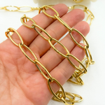 Load image into Gallery viewer, Y122GP. Gold Plated 925 Sterling Silver Smooth Hollow Oval Link Chain