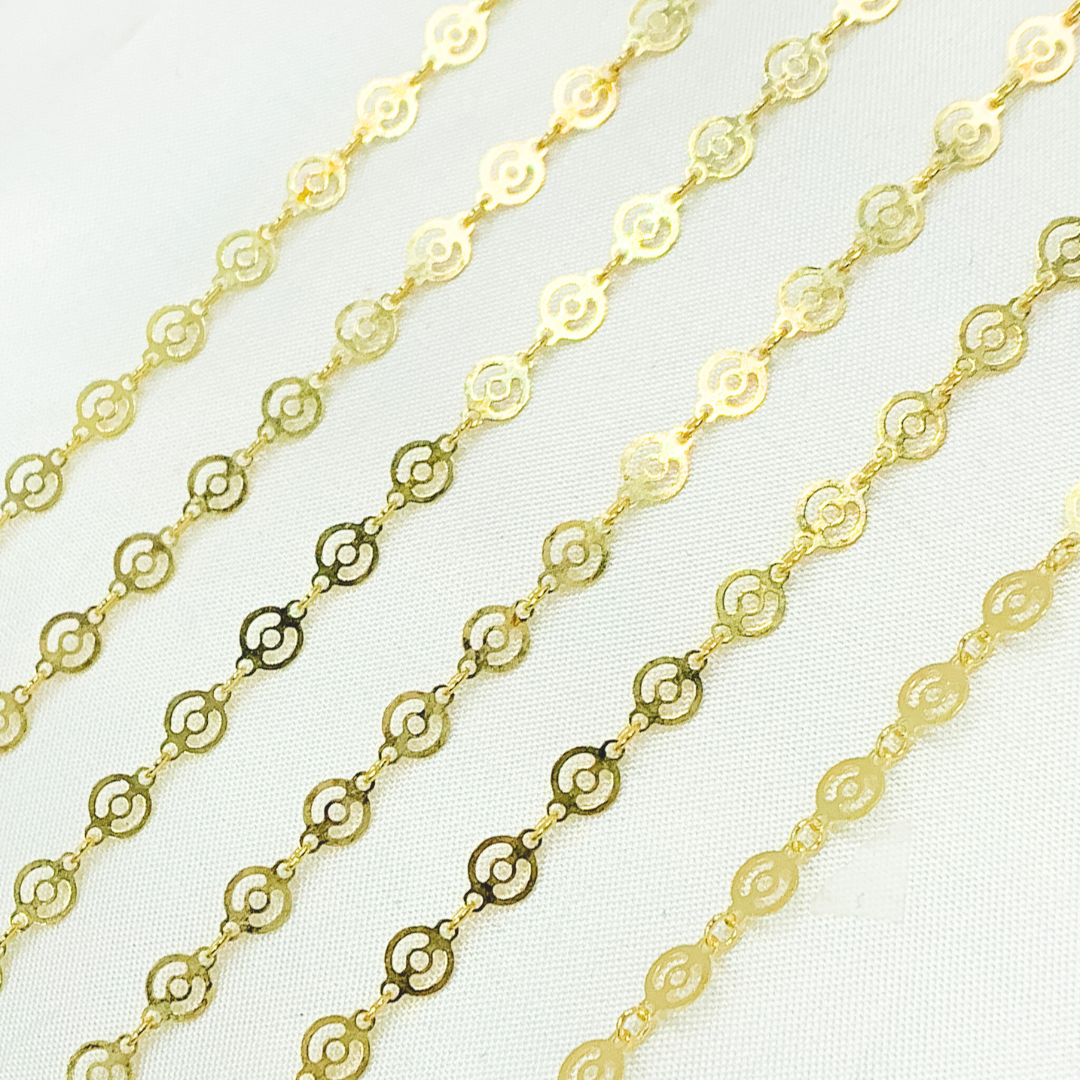 Gold Plated 925 Sterling Silver Round Twisted Chain. V15GP