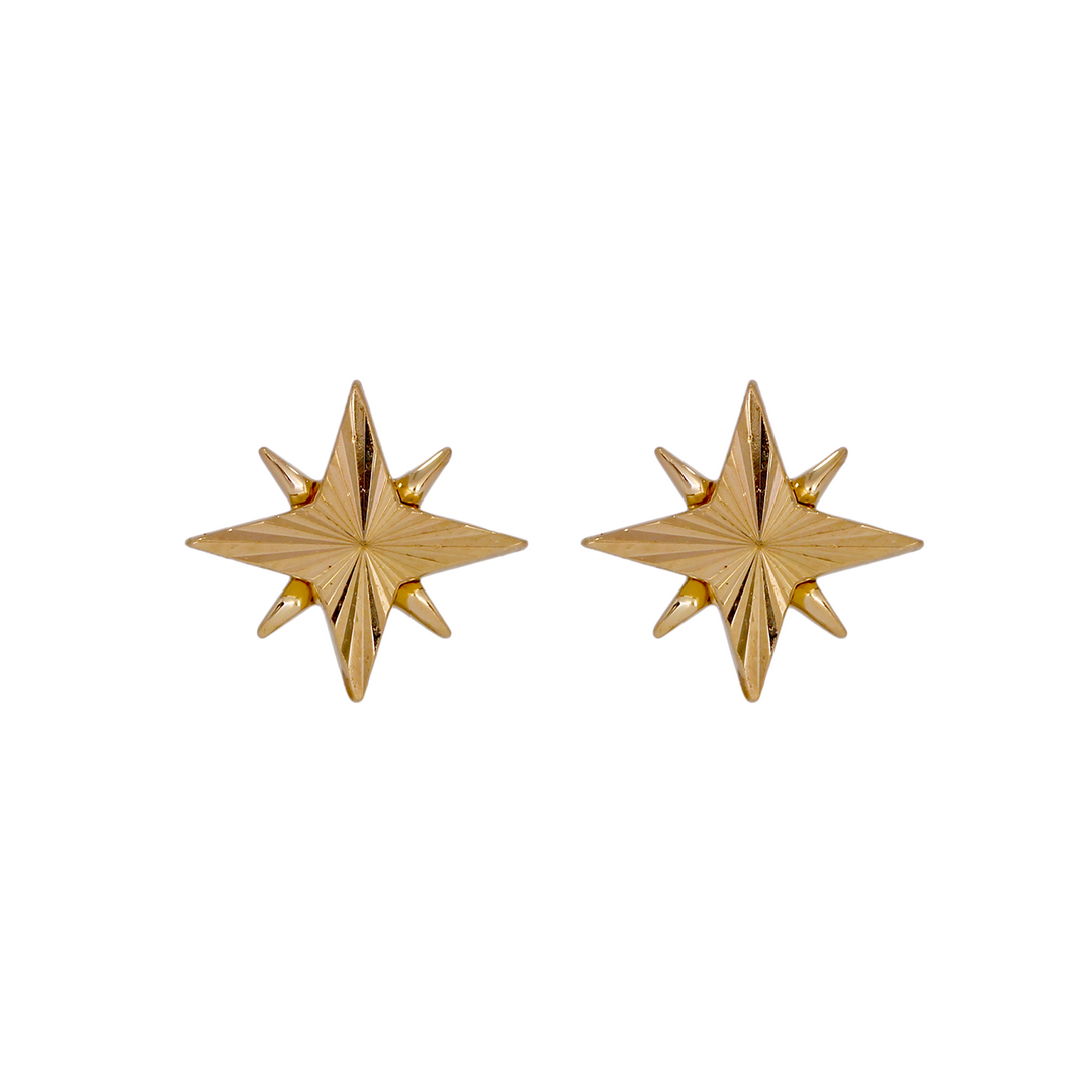 EFZ53568. 14K Solid Gold Star Stud Earrings
