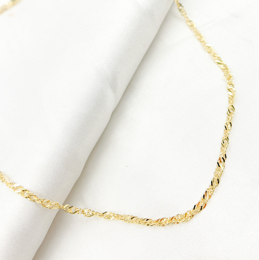 040G2SLMSIT2. 14K Solid Yellow Gold Wheat Necklace