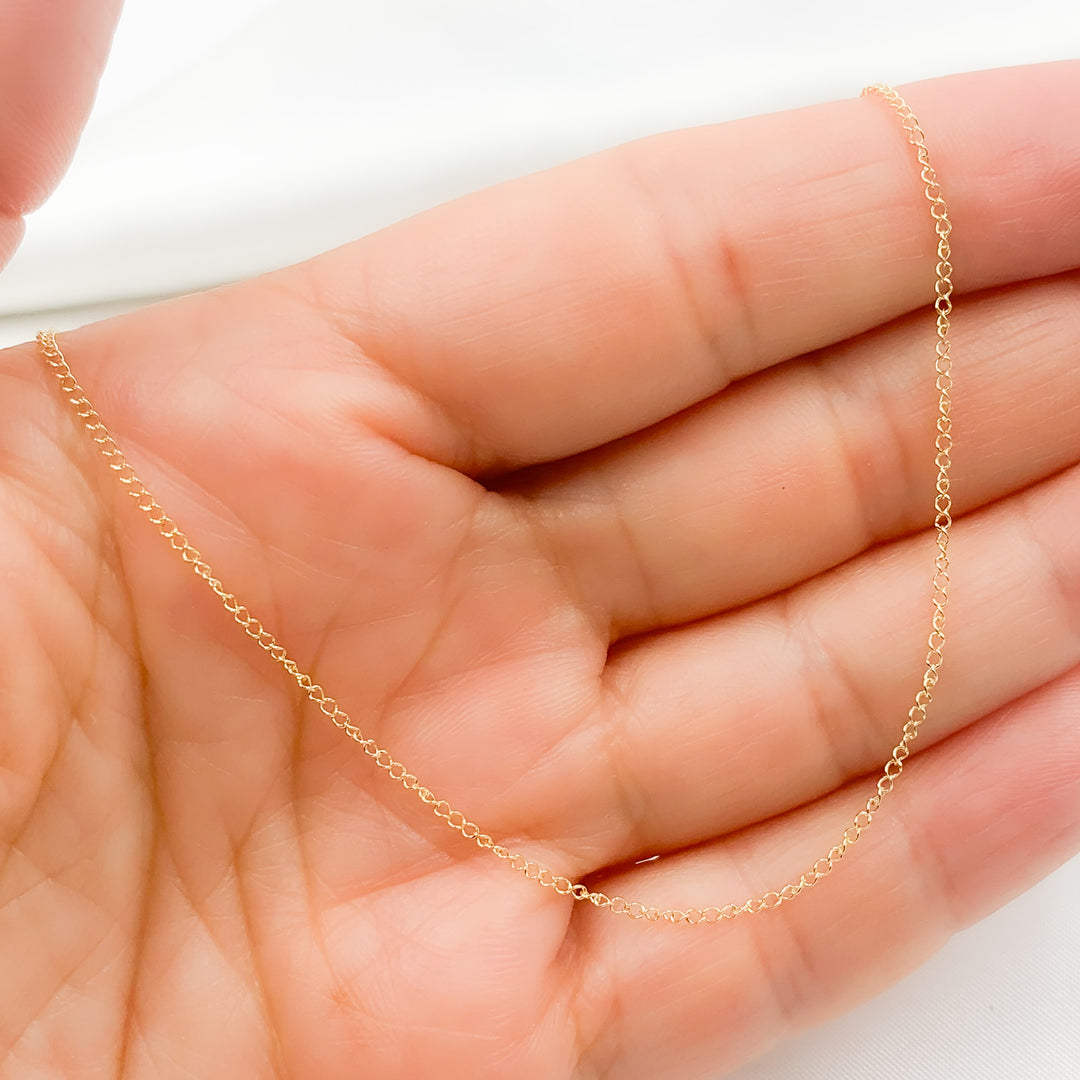 022GLLG. 14K Solid Gold Cable Necklace