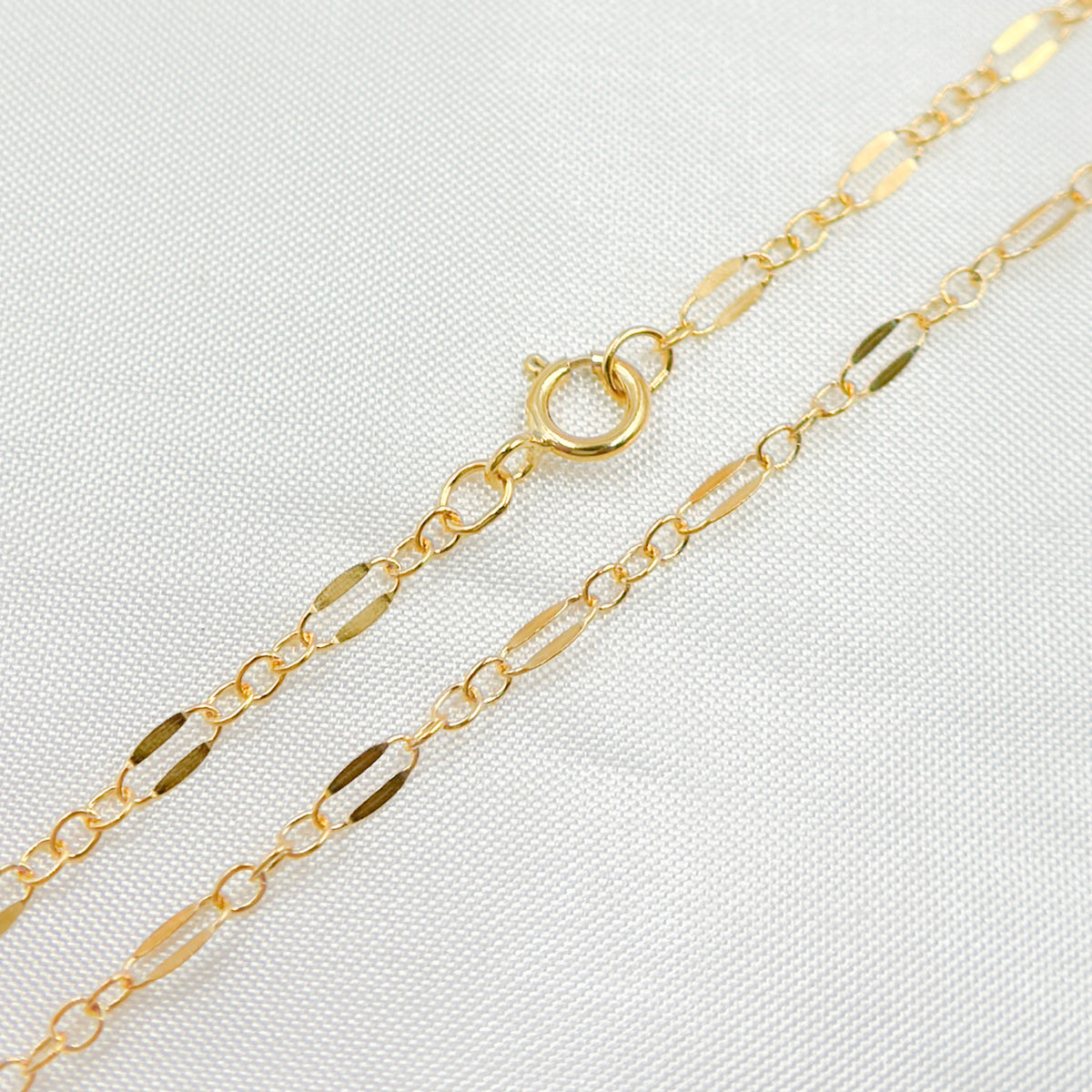 14K Gold-Filled Flat Marina and Cable Links Necklace
