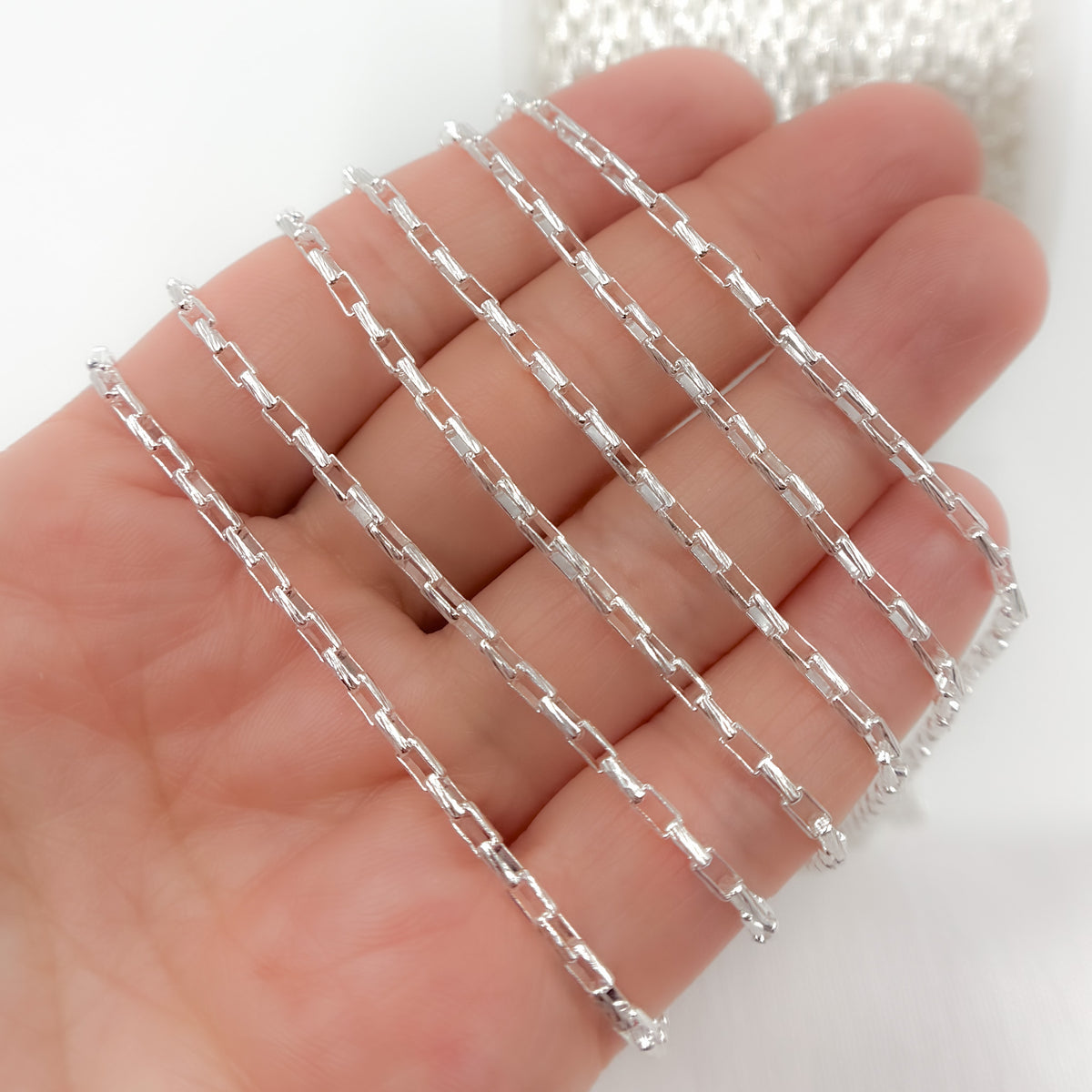 Sterling Silver Diamond Cut Box Chain