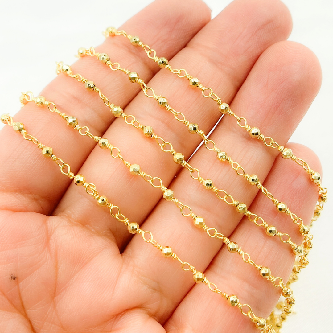 Gold Pyrite Gold Plated Wire Chain