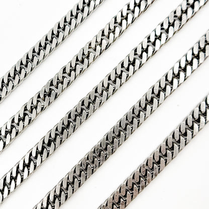 Oxidized Sterling Silver Double Curb Chain