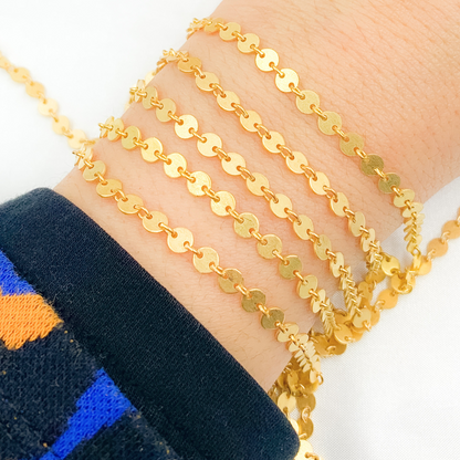Gold Plated 925 Sterling Silver Disc Chain