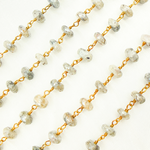 Load image into Gallery viewer, Coated Dot Quartz Gold Plated Wire Chain. CDQ2
