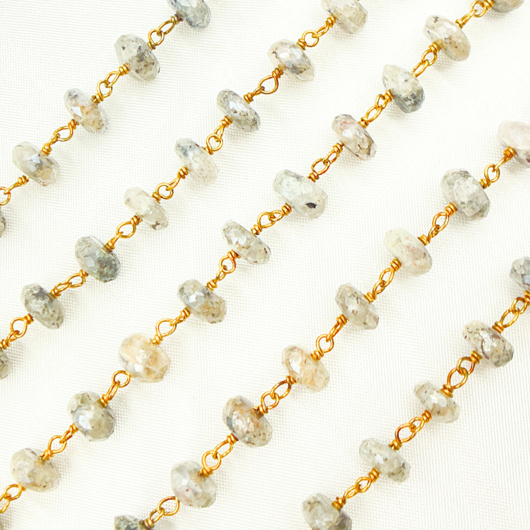 Coated Dot Quartz Gold Plated Wire Chain. CDQ2