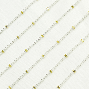 925 Sterling Silver Satellite Gold Plated Cube Chain