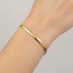 Load image into Gallery viewer, 420CCTDBRA8BR. 14K Solid Gold Flat Snake Bracelet