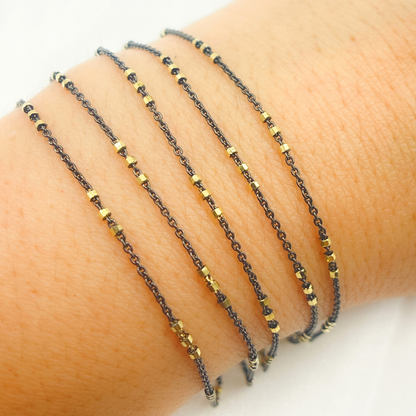 925 Sterling Silver Satellite Cube Chain