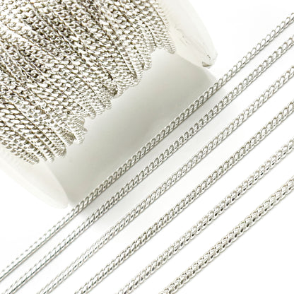 Sterling Silver Flat Curb Chain