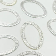 25MM White Sterling Silver Brushed Marquis Connector