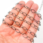 Load image into Gallery viewer, lack Rhodium Sterling Silver Oval Link Chain