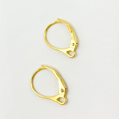 Gold Plated Sterling Silver Lever Back Ear Wire