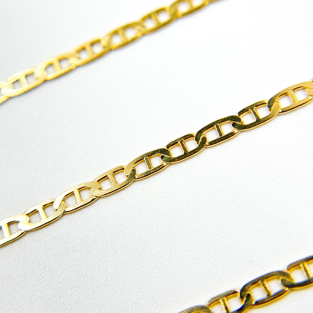 Solid Gold Flat Marina Link Chain