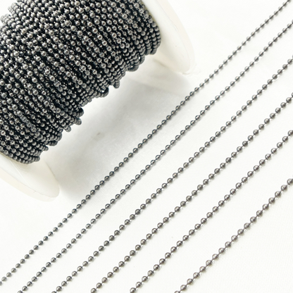  Black Rhodium 925 Sterling Silver Ball Chain