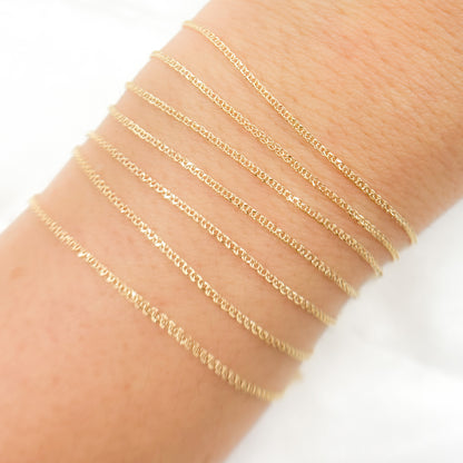 Solid Gold Wheat Chain Necklace