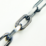 Load image into Gallery viewer, Black Rhodium 925 Sterling Silver Diamond Cut Paperclip Chain. Z67SB
