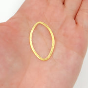 30MM Gold-plated Sterling Silver Brushed Marquis Connector