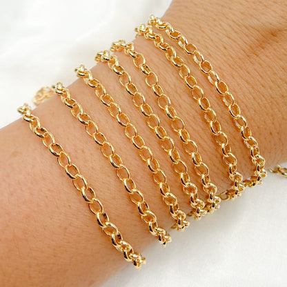 14K Gold Filled Oval Rolo Chain