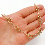Load image into Gallery viewer, 568/A080. 14K Solid Gold Hollow Bar and Rings Necklace