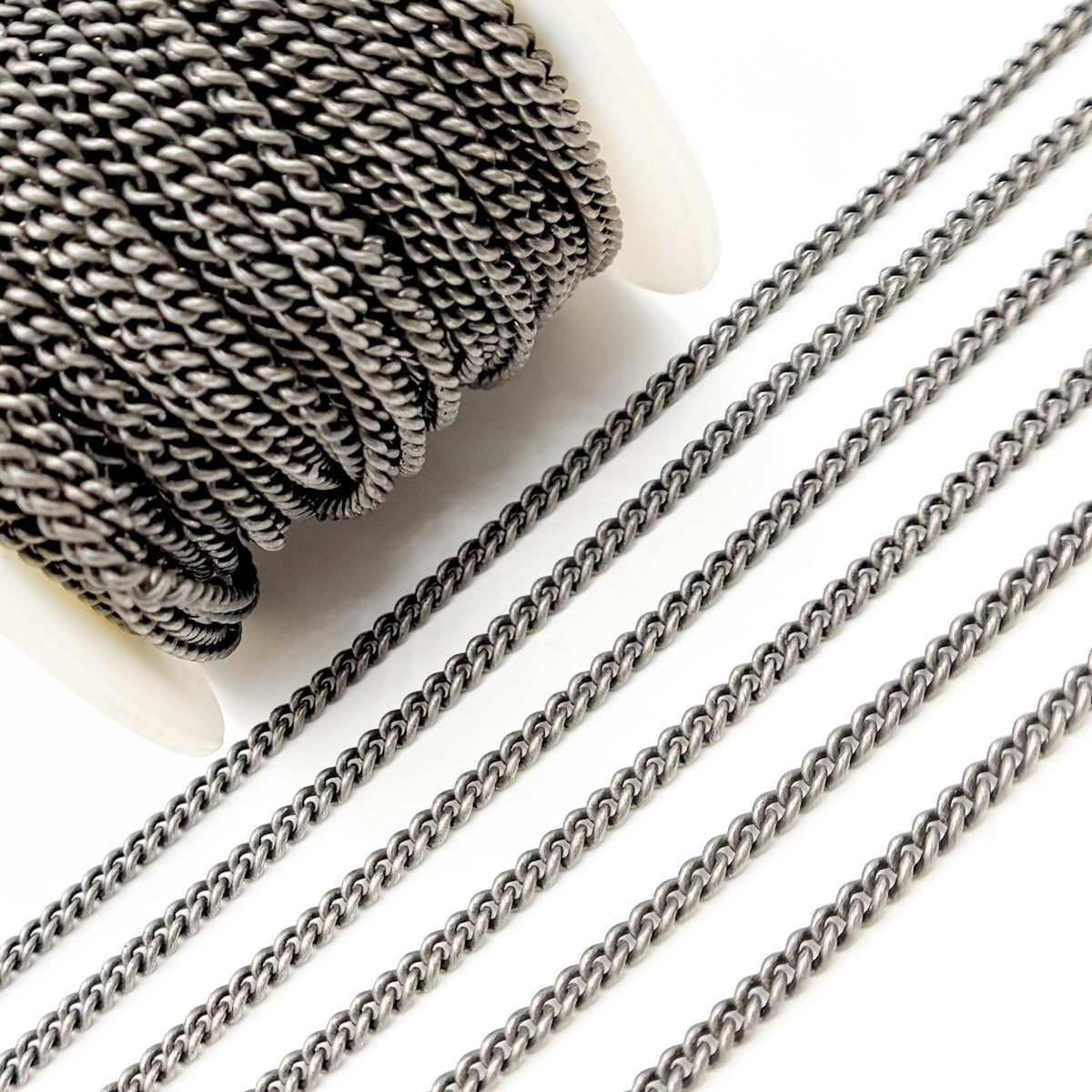 Sterling Silver Oxidized Curb Chain