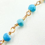 Load image into Gallery viewer, TRQ34. Turquoise Rose Gold Plated Wire Chain.