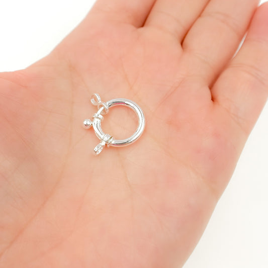 14MM White Sterling Silver Spring Ring