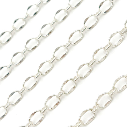 Sterling Silver Hammered Oval Link Chain