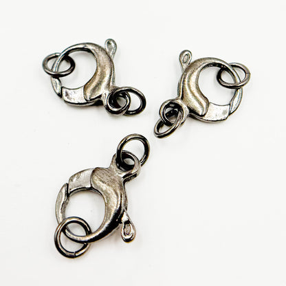 502BR. 17MM Black Rhodium Sterling Silver Trigger Clasp