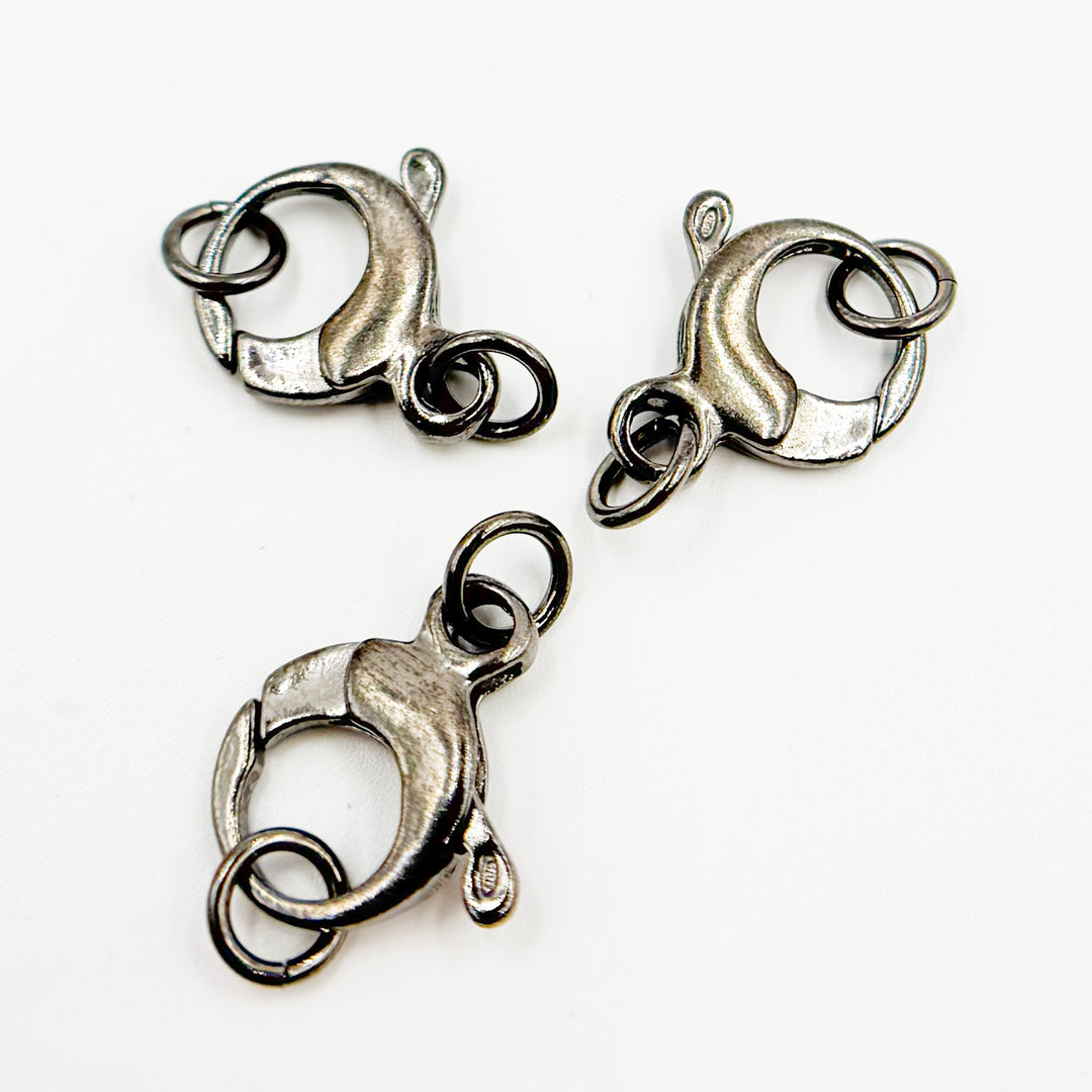 502BR. 17MM Black Rhodium Sterling Silver Trigger Clasp