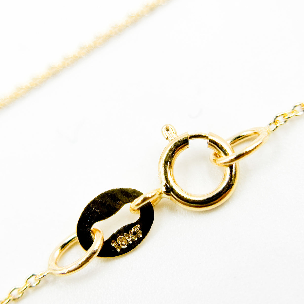 020R01LGJ08018K. 18K Solid Gold Cable 16 Inch Chain with Extender