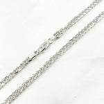 Load image into Gallery viewer, 050SP3T4WG. 14K Solid White Gold Wheat Chain
