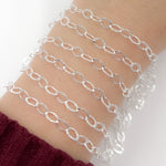 Load image into Gallery viewer, Y124SS. Sterling Silver Oval Textured Link Chain
