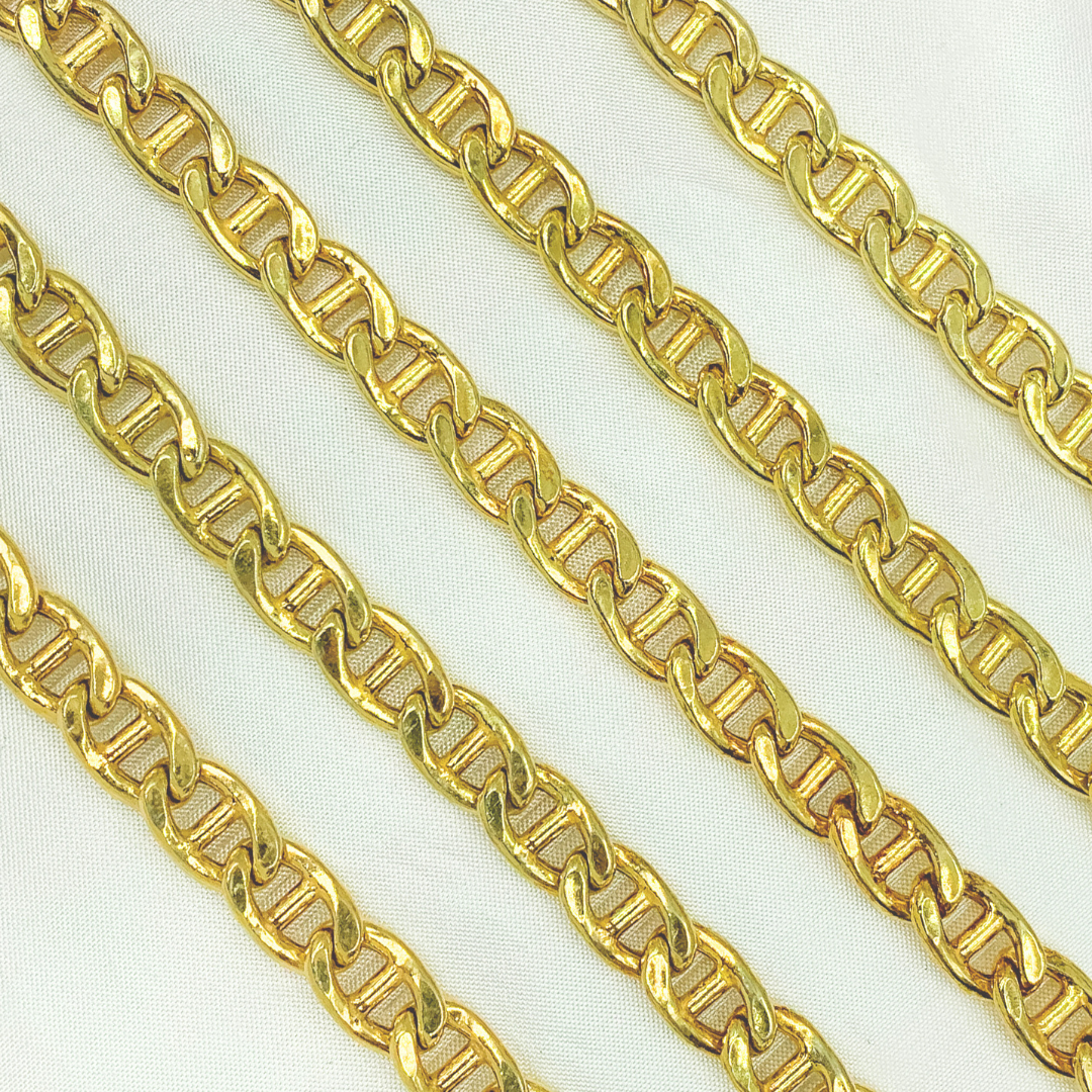 Y59GP. Gold Plated 925 Sterling Silver Curb Marina Chain