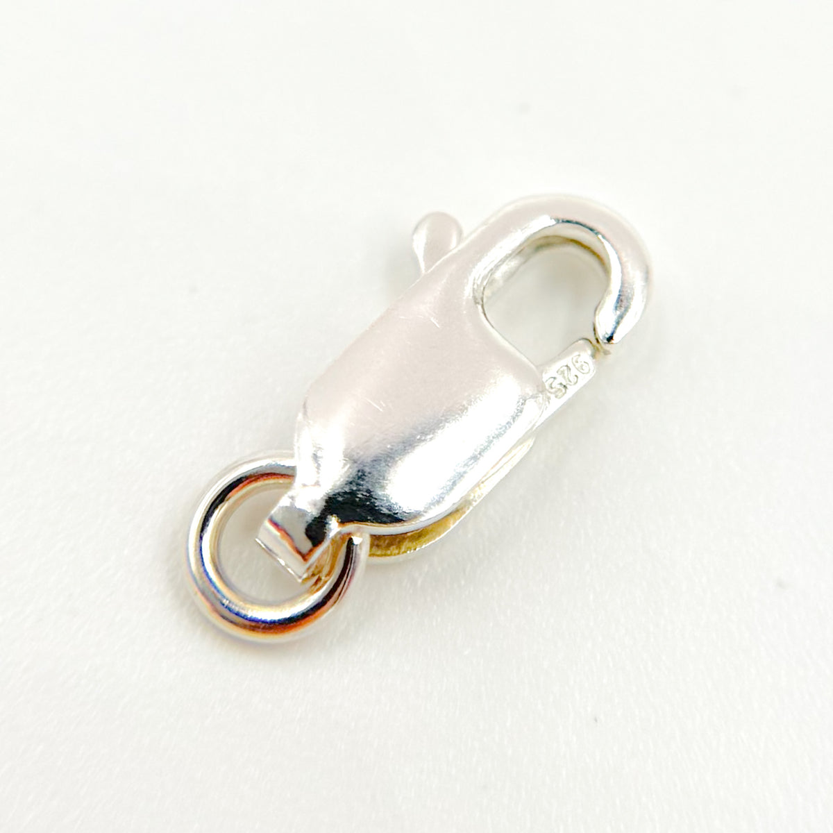 8MM White Sterling Silver Lobster Clasp