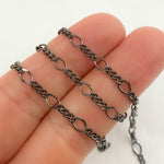 Load image into Gallery viewer, V238BR. Black Rhodium Sterling Silver Long and Short Link Chain
