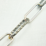 Load image into Gallery viewer, Black Rhodium 925 Sterling Silver smooth &amp; Diamond Cut Paperclip Chain. V41SB
