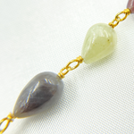 Load image into Gallery viewer, MSA27. Multi Sapphire Tear Drop Shape Gold Plated Wire Chain