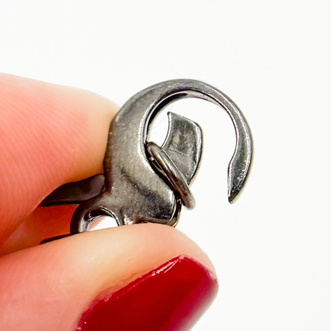 502BR. 17MM Black Rhodium Sterling Silver Trigger Clasp