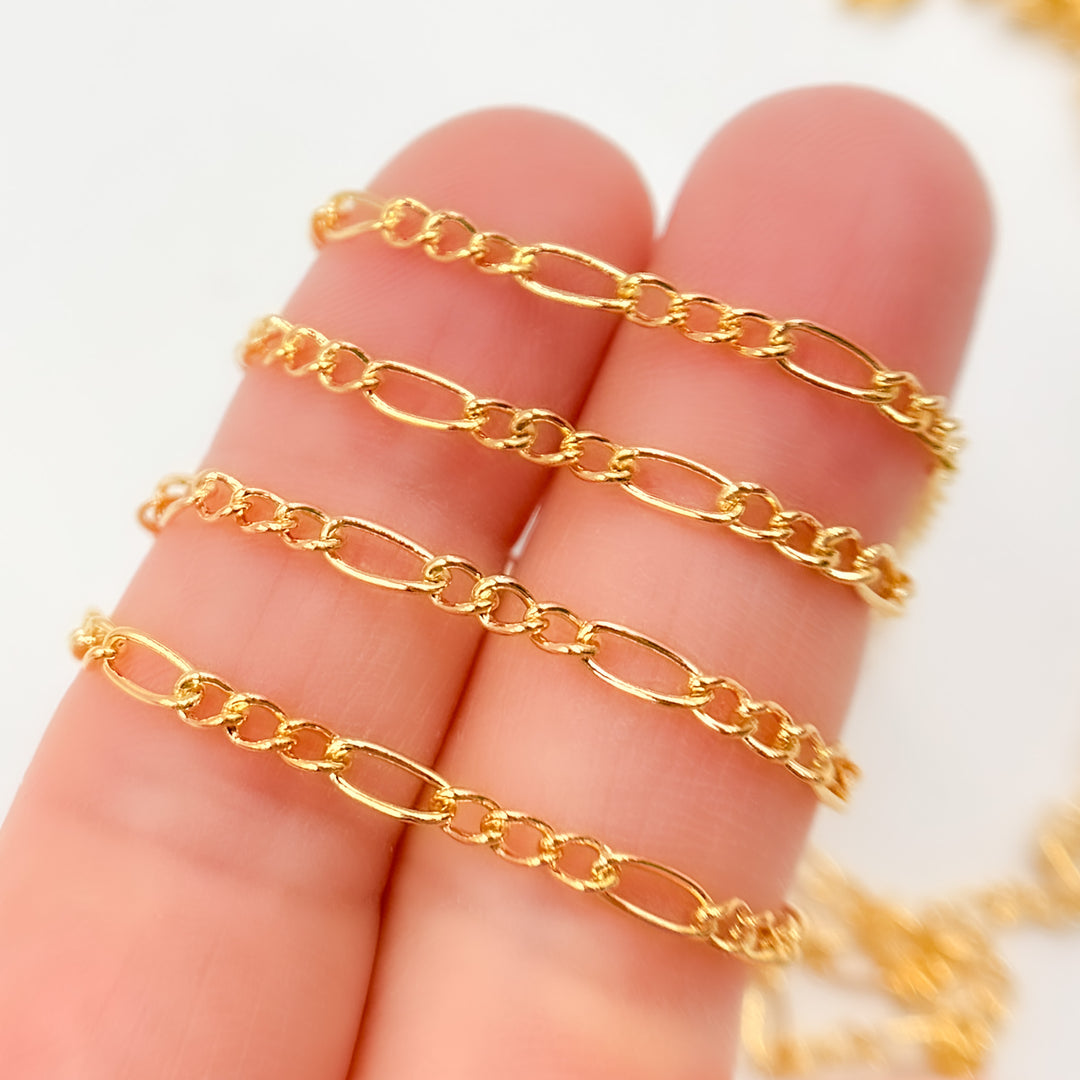 2431C. 14K Yellow Gold Filled Figaro Style Chain